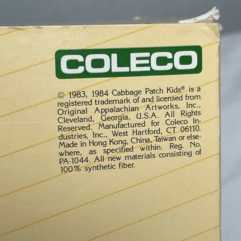 Vintage‎ 1984 Coleco Cabbage Patch Kids Boy Doll with Teeth Glasses Holds Crayon